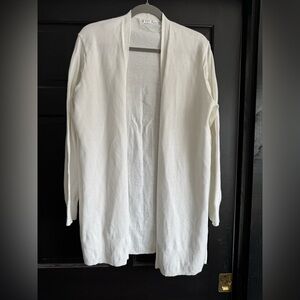 White Open Front Cardigan